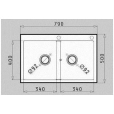 Chiuveta pentru bucatarie Pyramis Granit Alazia 79x50 2B Bej
